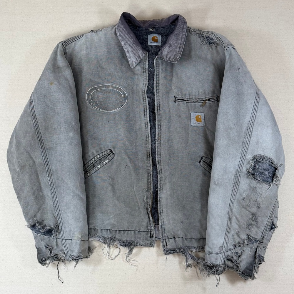 Vintage Carhartt Detroit Jacket Canvas Distressed Blanket Lined Grunge Faded
